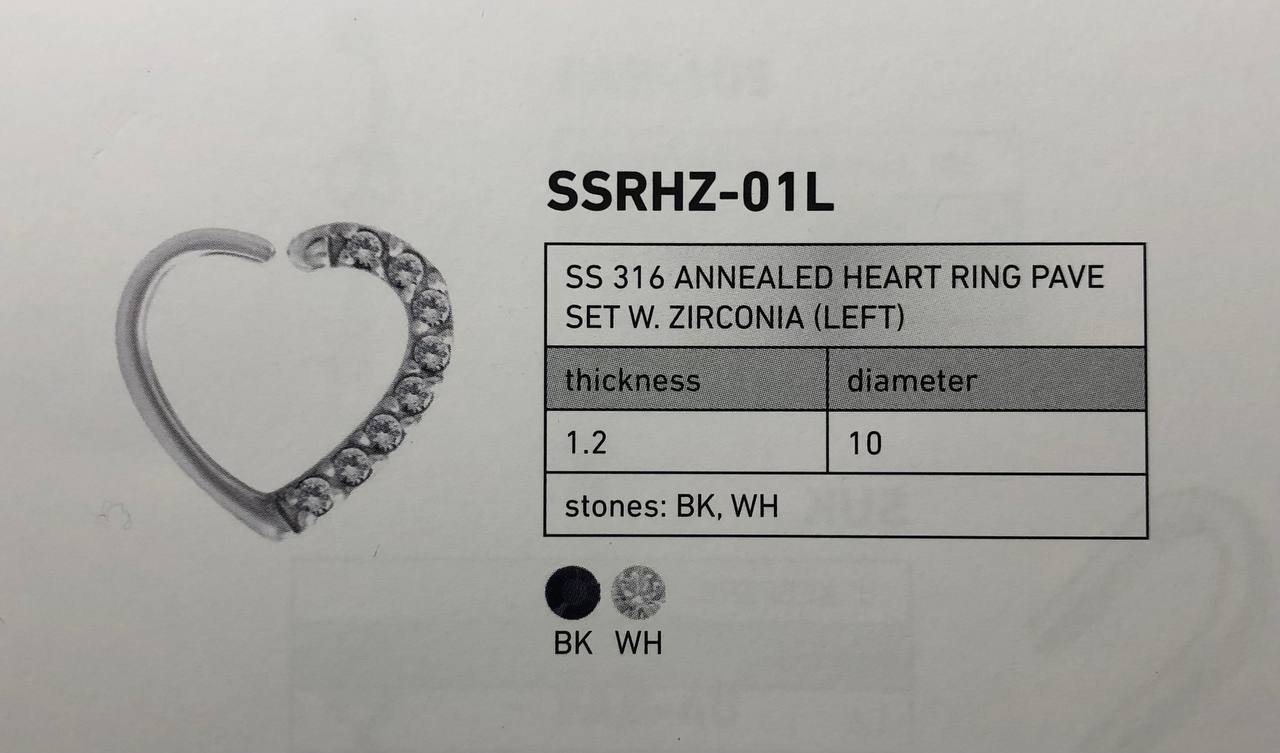 ANELED HEART RING PAVE SET W. ZIRCONIA ( left )