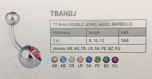 DOUBLE JEWEL NAVEL BARBELLS