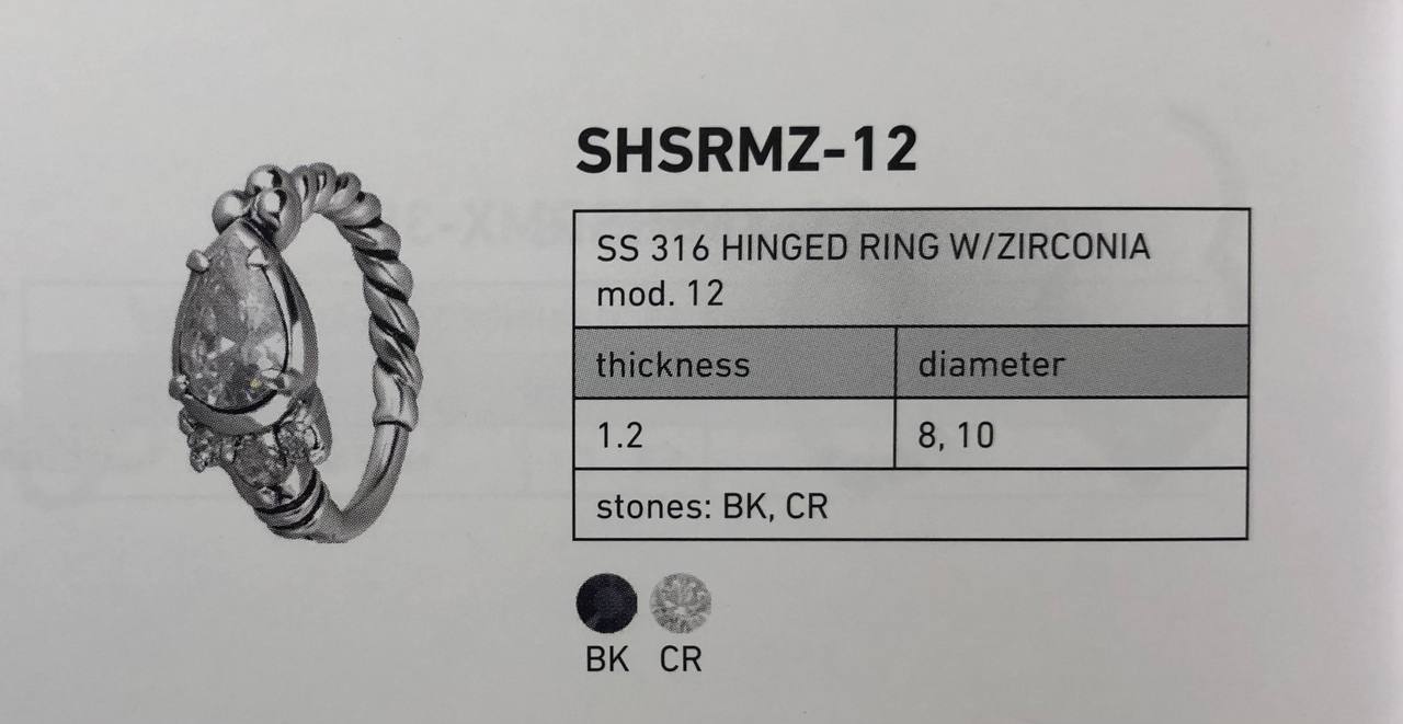 HINGED RING W/ZIRCONIA