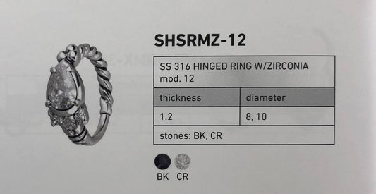 HINGED RING W/ZIRCONIA