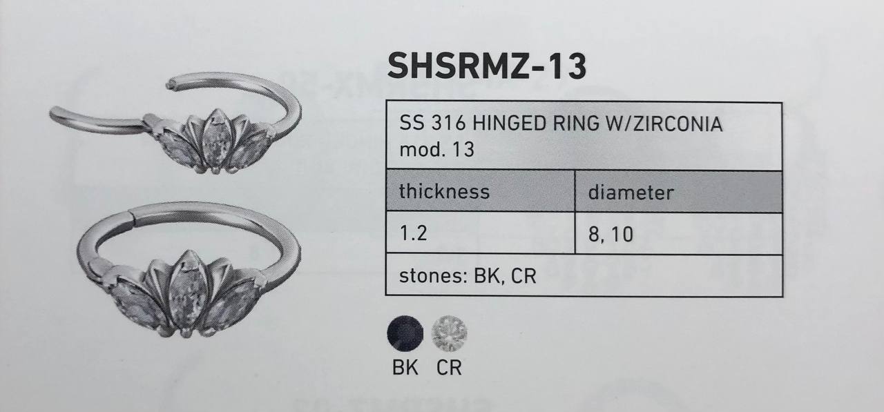 HINGED RING W/ZIRCONIA