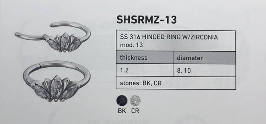 HINGED RING W/ZIRCONIA